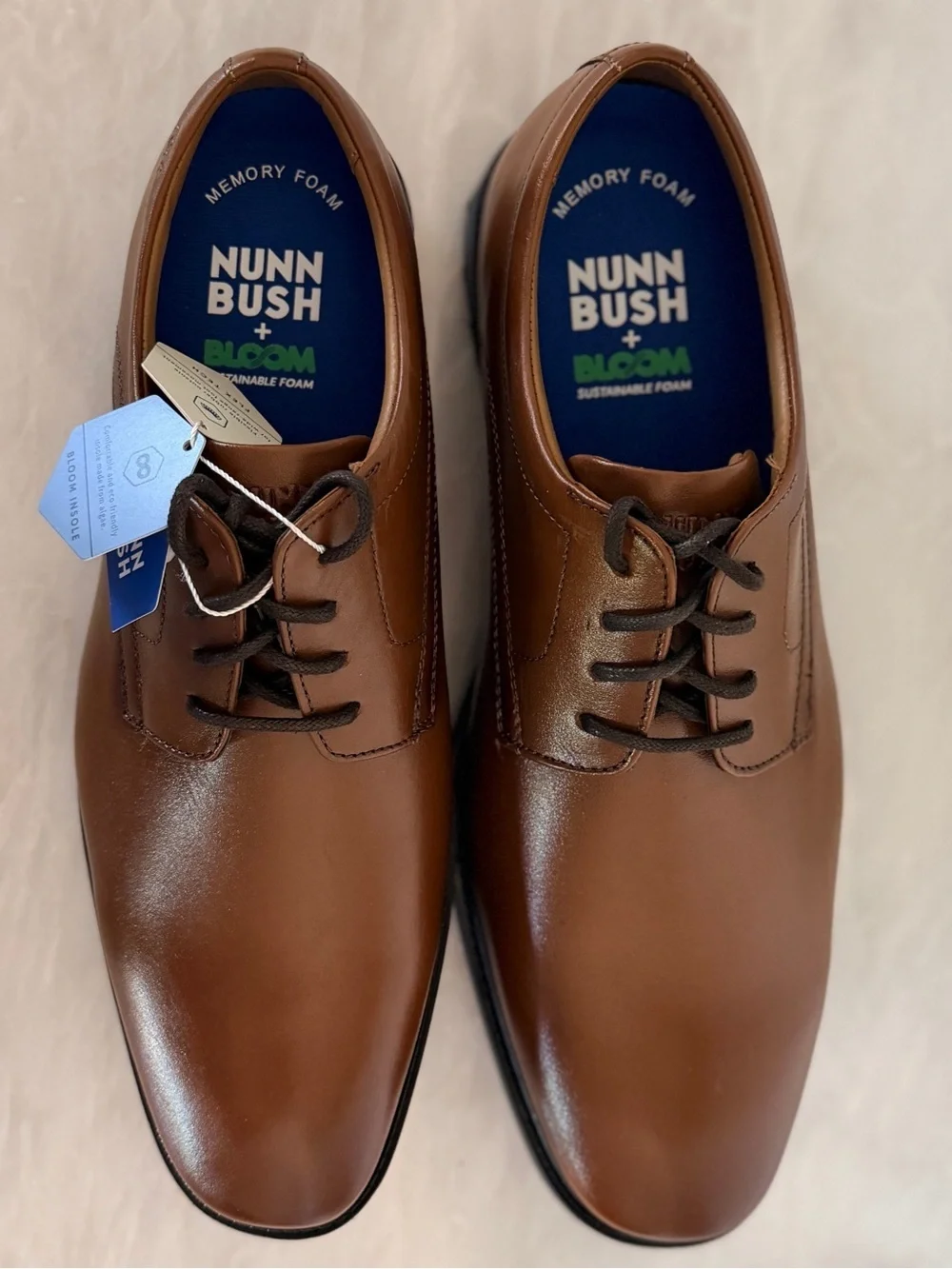 Nunn Bush Baxter Oxford Brown Leather Dress Shoes Mens 11.5 NEW Comfort